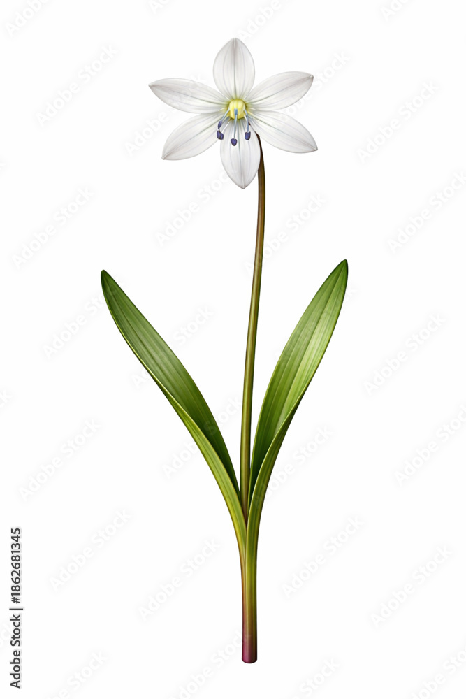 Naklejka premium Vector Illustration of White Scilla Siberica Flower