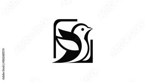 Elegant bird logo design with a modern and minimalist style.