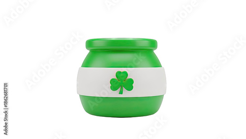 Green Pot with Shamrock Decoration