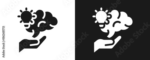 Ingenuity Icon Set Glyph In White And Black Background