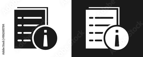 Rules Icon Set Glyph In White And Black Background