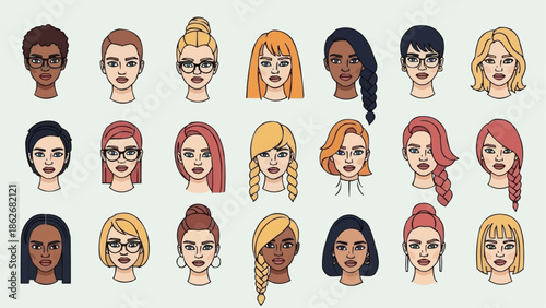 Diverse Women Faces - A Collection of Unique Portraits.