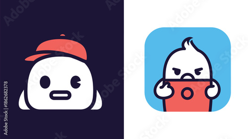 Cartoon Characters with Distinct Expressions and Designs for Digital Media.