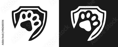 Protect Wildlife Icon Set Glyph In White And Black Background