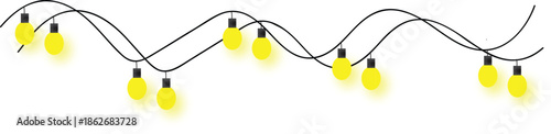 Vibrant string lights on wavy black cord