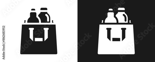 Plastic-Free Movement Icon Set Glyph In White And Black Background