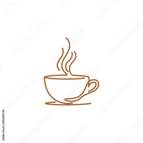 Minimalist Coffee Cup Line Art - A Warm and Inviting Beverage.