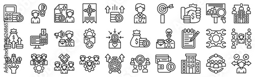 Bussines management line icons collection set.vector illustration