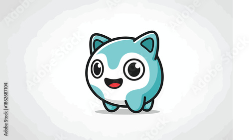 Cute Cartoon Creature with Big Eyes and Small Ears.