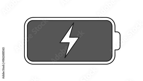 Free Download Battery charging icon with lightning bolt symbol, energy and power status. - GFXLoad