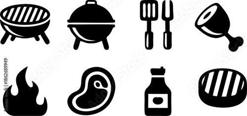 Barbecue Grill Cooking Equipment Icon
