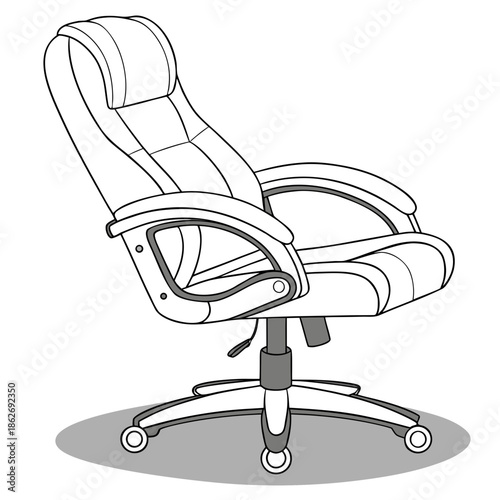 Modern Ergonomic Desk Chair on White Background