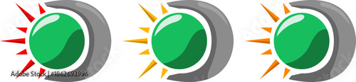 Solar and Moon Green Center Logo Icon Set Gray Version