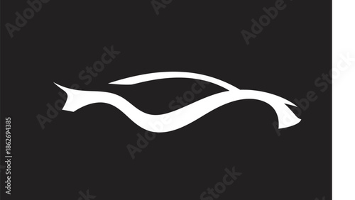 Sleek Car Silhouette - Modern Automotive Design in Minimalist Style.