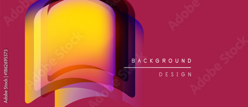 Abstract book shape, vibrant colors, gradient effect. Modern design element for backgrounds, presentations. Minimalist style.