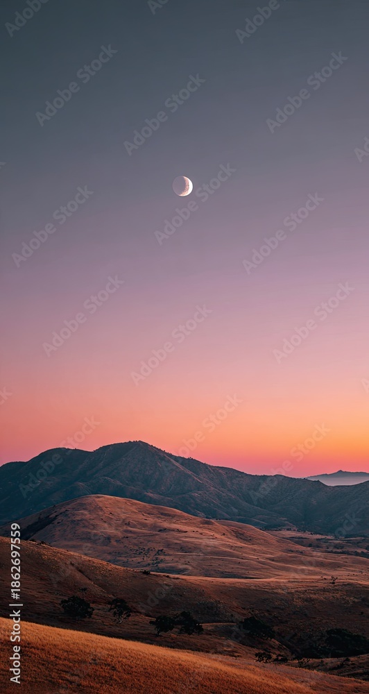 Obraz premium Sunset over rolling hills