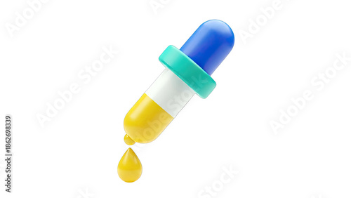 Dropper with Yellow Liquid Drop