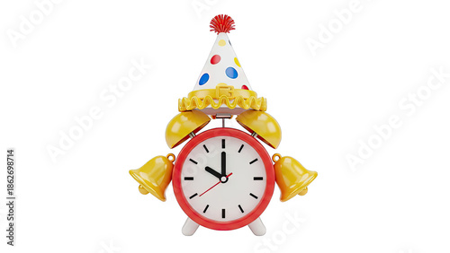 Festive Alarm Clock with Party Hat