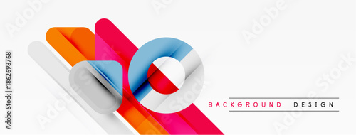 Abstract colorful shapes overlap, creating dynamic background. Modern design elements suggest innovation, energy, visual appeal.