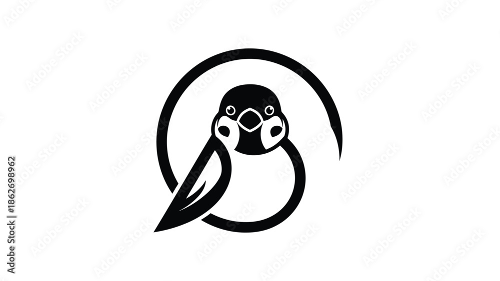 Fototapeta premium Stylized Bird Logo Design with Circular Element.