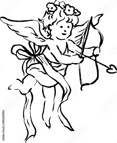 Wallpaper Mural Hand drawn coquette Valentine's illustration,Coquette frame,Wedding clipart,Doodle heart frame,Whimsical Valentine's clipart Torontodigital.ca