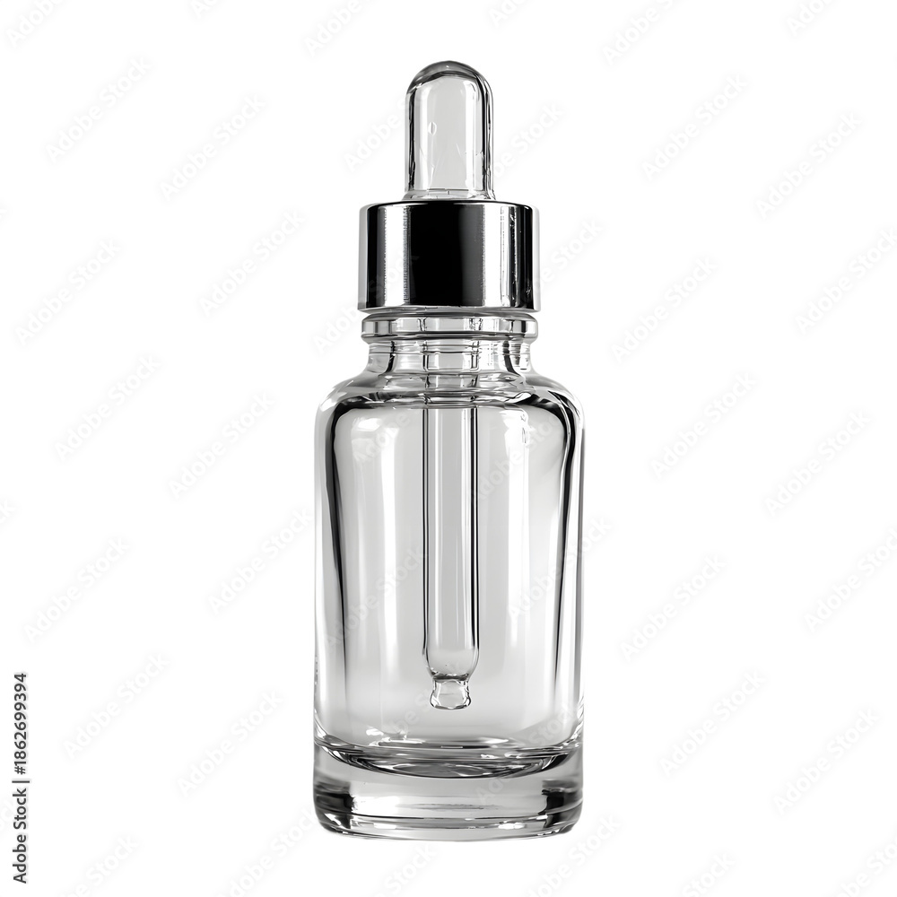 Fototapeta premium serum bottle with a needle isolated on transparent background.
