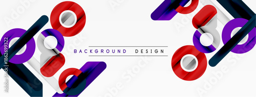 Abstract geometric shapes, vibrant colors, dynamic composition. Modern design elements create visually interesting pattern.