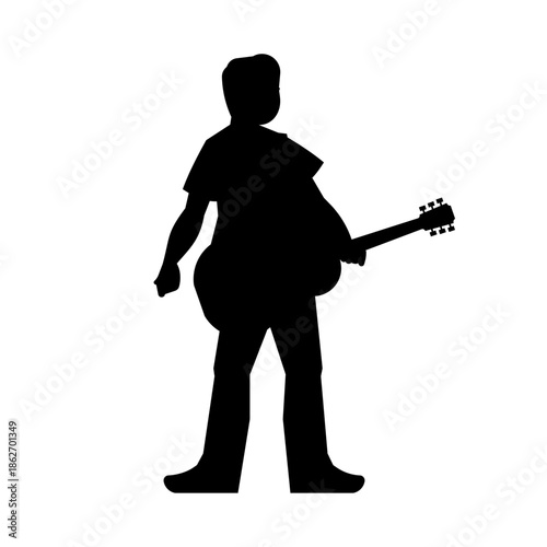   
Silhouette of Person Holding Electric Guitar