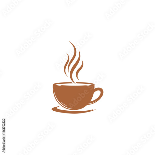 Illustration of a Steaming Cup of Coffee on a Saucer.