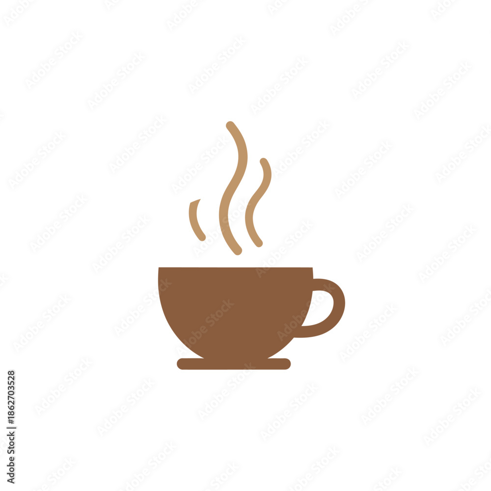 Obraz premium Illustration of a steaming cup of coffee or tea.