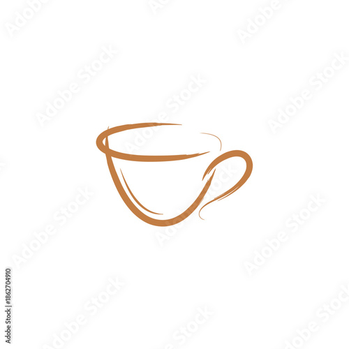 Elegant Coffee Cup Outline - A Minimalist Design for Coffee Lovers.