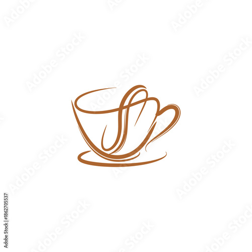 Elegant Coffee Cup Sketch - A Minimalist Design for Coffee Lovers.