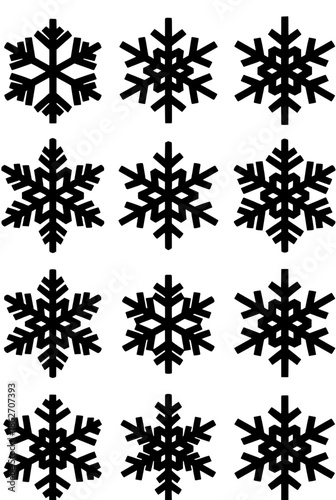 Collection of Snowflakes Illustration on White Background