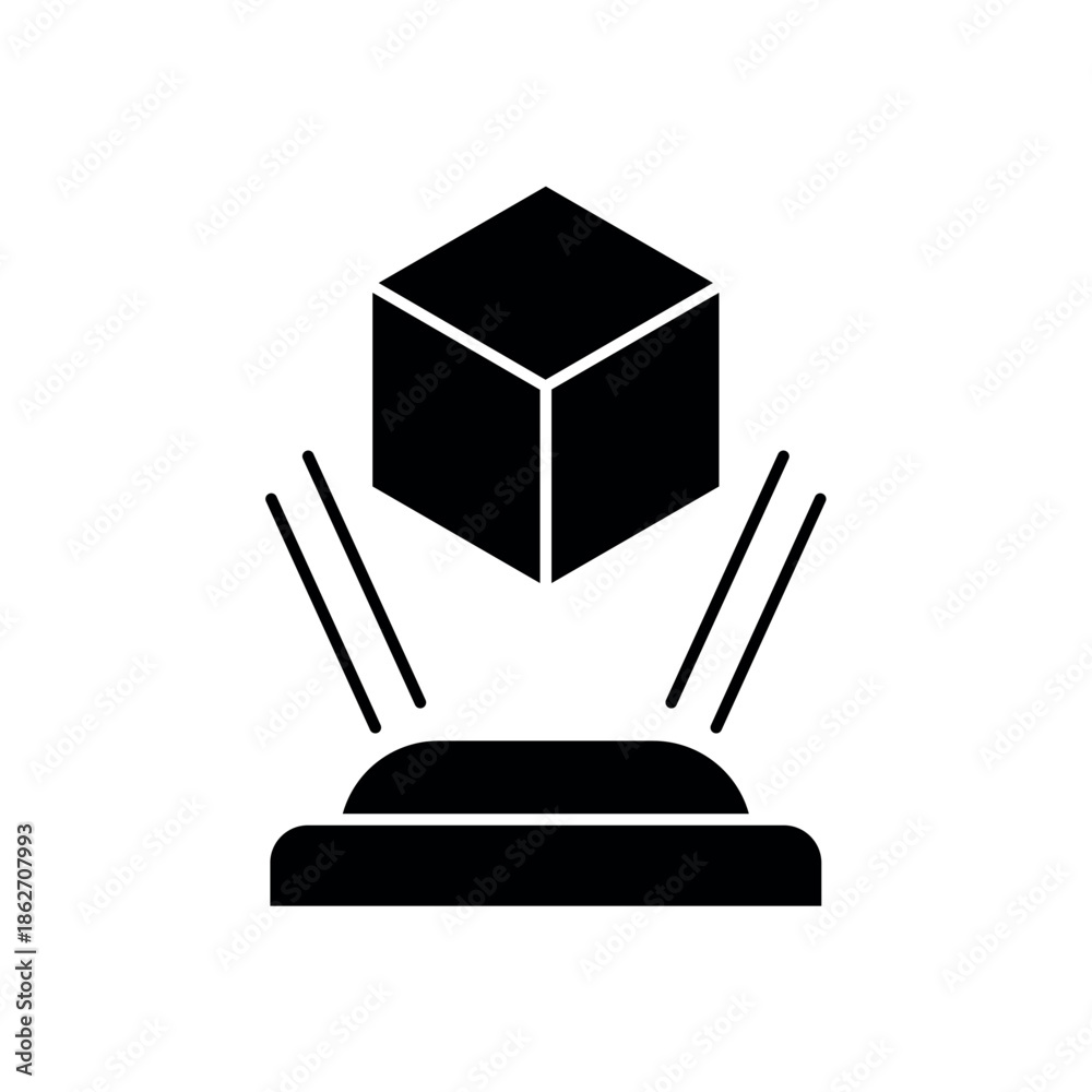 Fototapeta premium Icon a 3D VR Projection, isolated against a clean background.
