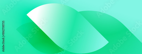 Abstract gradient design. Turquoise, lime hues blend smoothly. Minimalist composition evokes freshness, fluidity. Modern aesthetic.