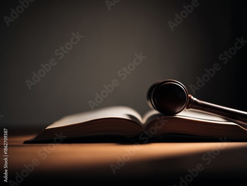 Constitutional law and civil rights concept with law book and gavel