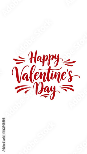 Beautiful red script lettering for a joyous valentine's day celebration