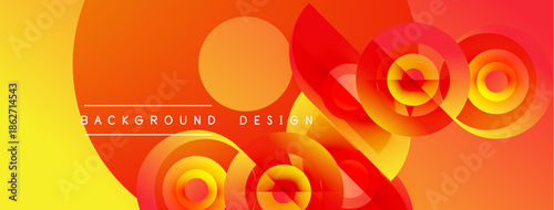 Abstract vibrant design. Overlapping circles create dynamic warm color gradients. Text reads background design. Modern visual element.