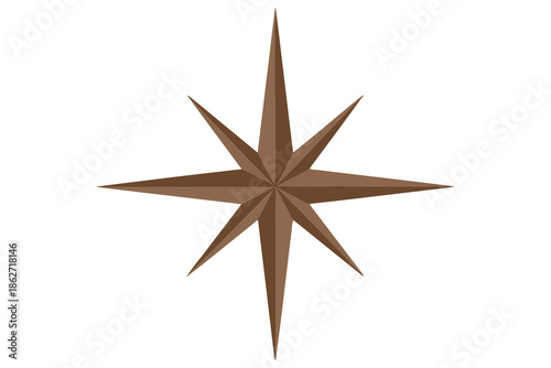 Eight point star brown vector design eps