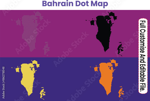 Bahrain Dot Outline | Minimal Geographic Island Map