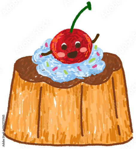 pudding with cherry on top