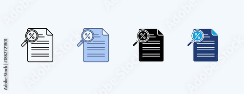 Tax Analysis Multiple Icon Illustration Vector