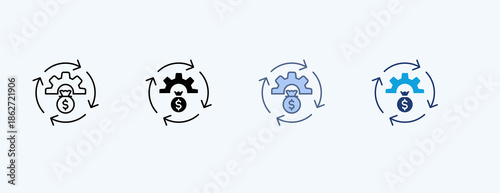 Capital Management Multiple Icon Illustration Vector