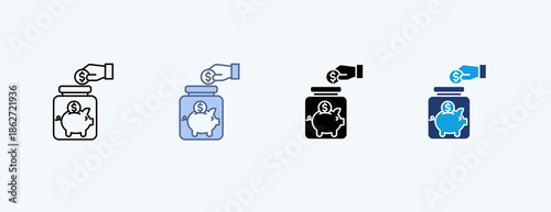 Frugality Multiple Icon Illustration Vector
