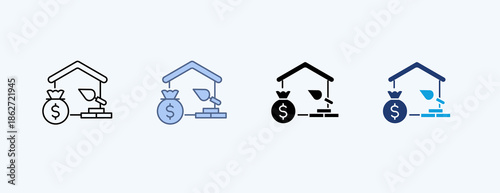 Construction Budget Multiple Icon Illustration Vector