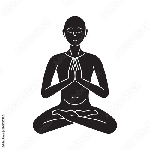 Deep Breathing Exercise Calm Figure Silhouette