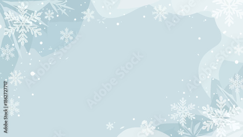 A light blue background with white snowflakes and frosty patterns, perfect for winter designs.