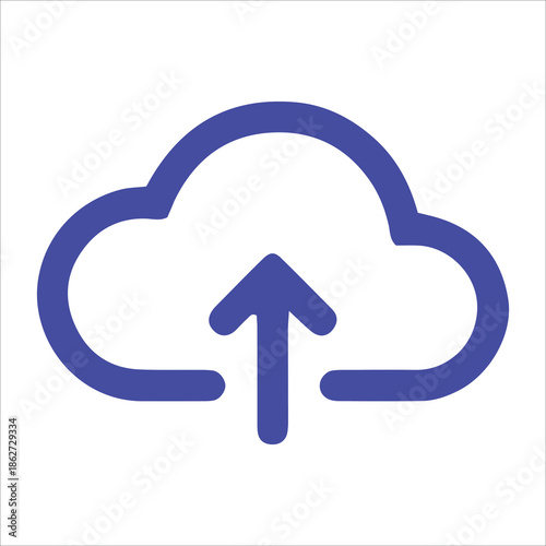 Cloud Computing Vector Icon – Data Storage, Online Network Technology Symbol, EPS 10