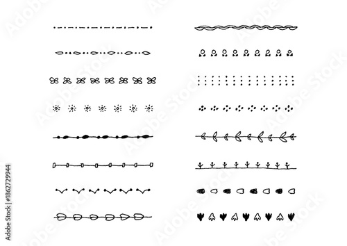 ナチュラルでシンプルな手描きのラインセット5