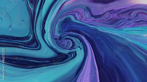 Abstract Swirling Liquid Motion in Blue Purple.